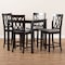 Baxton Studio Reneau Gray Upholstered Espresso Finished 5-Piece Wood Pub Set 157-9596-9776 - alternate 2